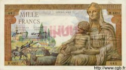 1000 Francs DÉESSE DÉMÉTER FRANCIA  1943 F.40.20 MBC+