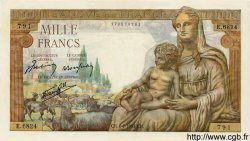 1000 Francs DÉESSE DÉMÉTER FRANKREICH  1943 F.40.29 fST+