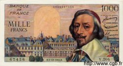 1000 Francs RICHELIEU FRANCE  1955 F.42.17 AU