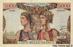 5000 Francs TERRE ET MER FRANCE  1949 F.48.01Sp XF+