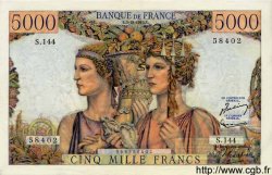 5000 Francs TERRE ET MER FRANCE  1953 F.48.10 AU-