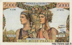 5000 Francs TERRE ET MER FRANCE  1957 F.48.13