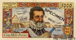 5000 Francs HENRI IV FRANKREICH  1957 F.49.01Spn fST