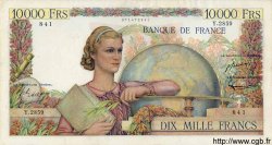 10000 Francs GÉNIE FRANÇAIS FRANKREICH  1952 F.50.59 fSS