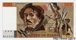 100 Francs DELACROIX FRANCE  1978 F.68.01 AU+