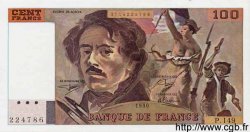 100 Francs DELACROIX imprimé en continu FRANCE  1990 F.69bis.02a UNC-