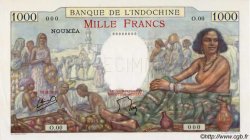 1000 Francs NOUVELLE CALÉDONIE  1952 P.43cs FDC