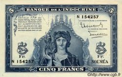 5 Francs NOUVELLE CALÉDONIE  1944 P.48s UNC-