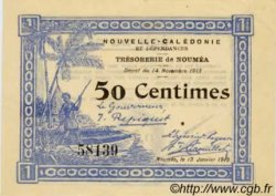 50 Centimes NEW CALEDONIA  1919 P.33a AU
