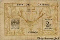 2 Francs NOUVELLE CALÉDONIE  1943 P.56a VG
