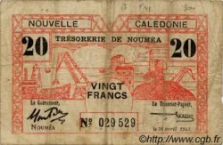 20 Francs NOUVELLE CALÉDONIE  1943 P.57a VG