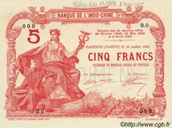 5 Francs TAHITI  1905 P.01a vars FDC