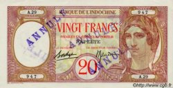 20 Francs TAHITI  1936 P.12cs SC