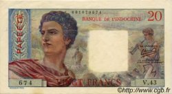 20 Francs TAHITI  1954 P.21b fVZ