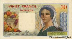20 Francs TAHITI  1954 P.21b fVZ