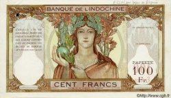 100 Francs TAHITI  1924 P.14var XF