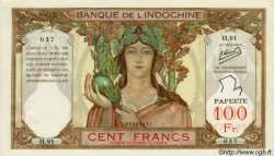 100 Francs TAHITI  1956 P.14c SC