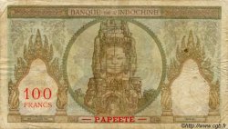 100 Francs TAHITI  1961 P.14d VG