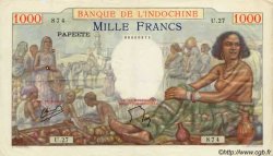 1000 Francs TAHITI  1954 P.15b VF+