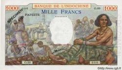 1000 Francs TAHITI  1954 P.15cs FDC