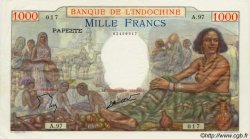 1000 Francs TAHITI  1954 P.15c VZ