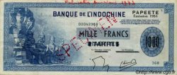 1000 Francs Spécimen TAHITI  1954 P.22s VF+