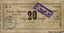 20 Francs - 4 tara TAHITI  1882 P. -s B+