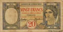 20 Francs DJIBUTI  1936 P.07A MB