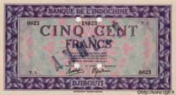 500 Francs Palestine Spécimen DJIBOUTI  1945 P.17s SUP+