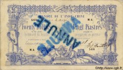 20 Dollars - 20 Piastres Annulé INDOCHINA Saïgon 1886 P.022 MBC