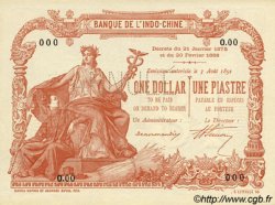 1 Dollar - 1 Piastre marron INDOCINA FRANCESE  1898 P.027s AU