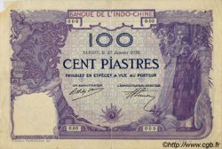 100 Piastres FRANZÖSISCHE-INDOCHINA Saïgon 1920 P.042s fVZ