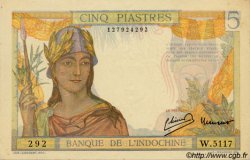 5 Piastres FRENCH INDOCHINA  1949 P.055d AU+