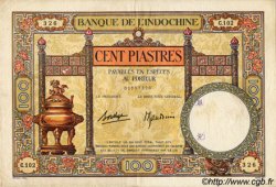100 Piastres FRANZÖSISCHE-INDOCHINA  1936 P.051d fVZ