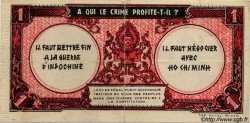 1 Piastre rouge INDOCINA FRANCESE  1945 P.058 var BB