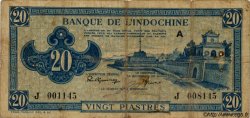20 Piastres bleu FRENCH INDOCHINA  1943 P.065 F