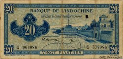 20 Piastres bleu FRENCH INDOCHINA  1943 P.065 F