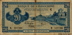 20 Piastres bleu FRANZÖSISCHE-INDOCHINA  1943 P.065 S