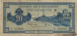 20 Piastres bleu FRENCH INDOCHINA  1943 P.065