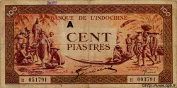 100 Piastres orange FRENCH INDOCHINA  1942 P.066 F+