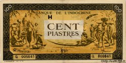 100 Piastres orange, cadre noir INDOCINA FRANCESE  1945 P.073 q.SPL