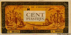 100 Piastres orange, cadre noir FRENCH INDOCHINA  1945 P.073 var