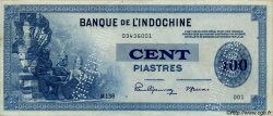 100 Piastres FRENCH INDOCHINA  1945 P.078s XF+