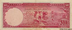 10 Piastres FRENCH INDOCHINA  1947 P.080 VF+