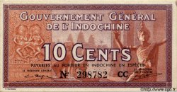 10 Cents FRENCH INDOCHINA  1939 P.085d