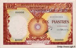 10 Piastres - 10 Riels FRENCH INDOCHINA  1953 P.096as AU