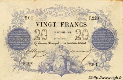 20 Francs type 1871 FRANKREICH  1871 F.A46.02 fVZ