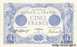 5 Francs BLEU FRANKREICH  1916 F.02.42 fST+