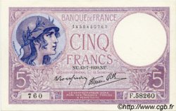 5 Francs FEMME CASQUÉE modifié FRANKREICH  1939 F.04.01 fST