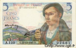 5 Francs BERGER FRANKREICH  1943 F.05.05 fST+